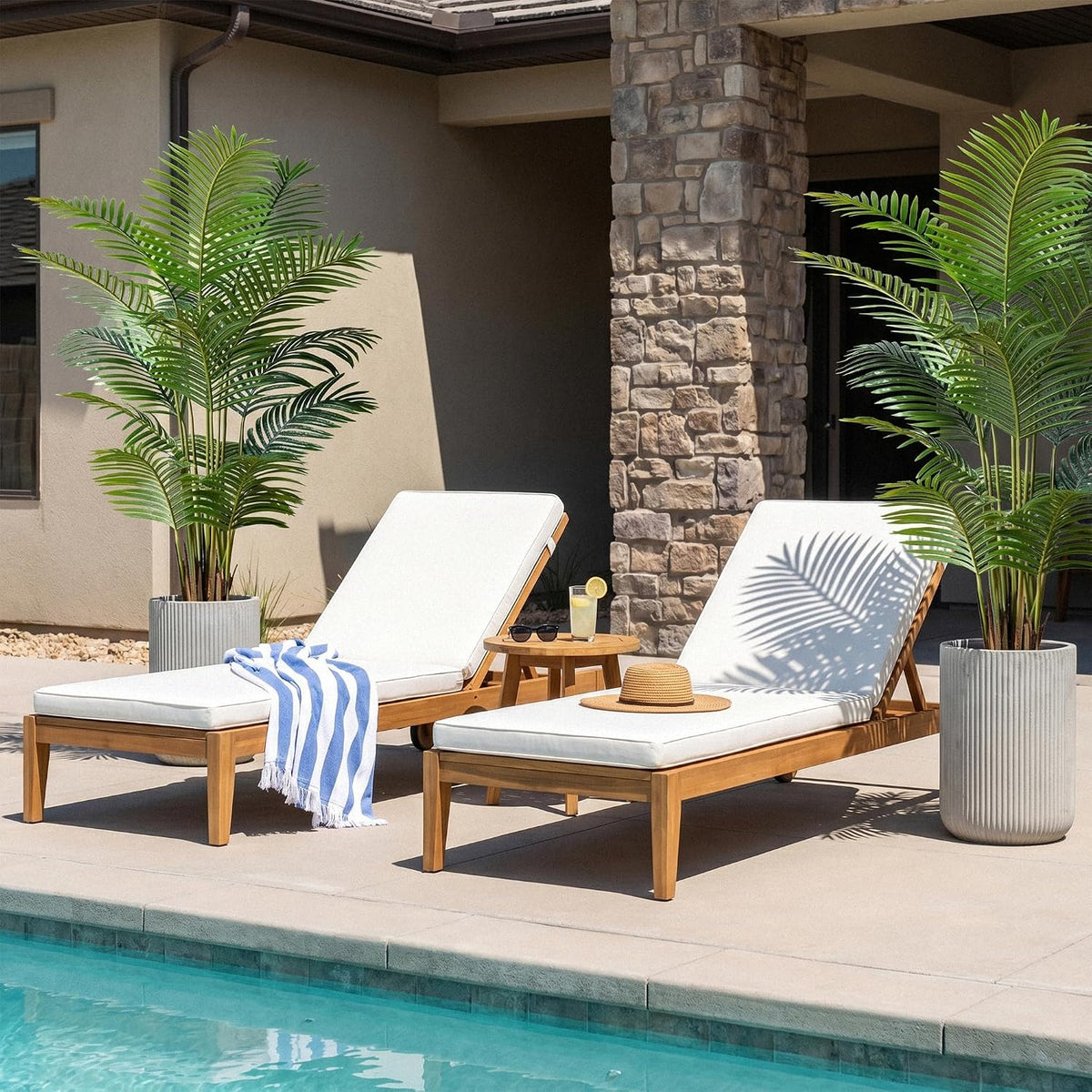 6ft 2-Pack Artificial Areca Palm Plant in Pot, Fake Tropical Cane Palm Silk