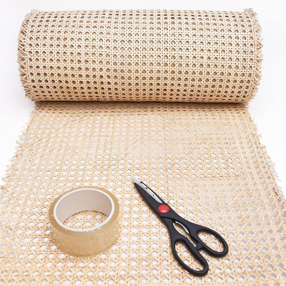 24" Width Rattan Webbing for Caning Projects Natural Pre - Woven Open Me...