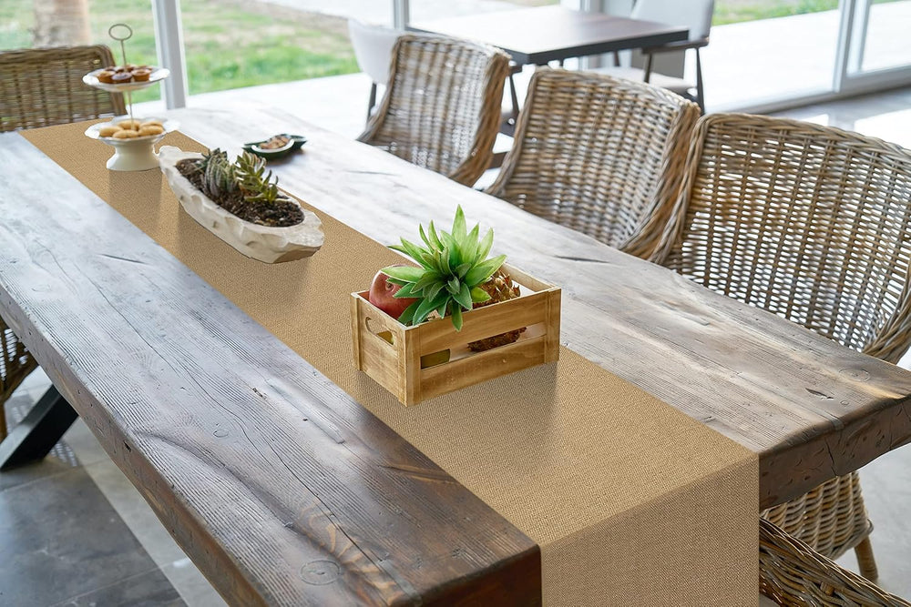 10 Pack Natural Burlap Table Runners,12 x 108 Inch Rustic Jute Table Runner a...