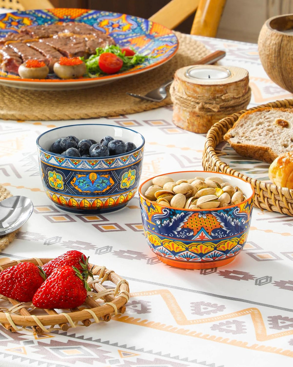 vancasso Ramekins 8 oz Oven Safe, Bohemian Style Creme Brulee Ramekin Set of ...