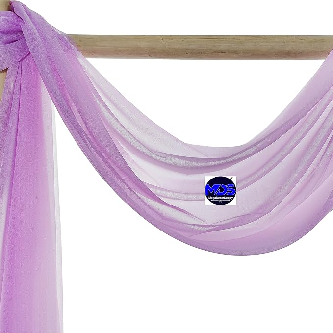 MDS Halloween Chiffon Draping Fabric - 2 Panel, 30" Wide x 40ft Long - Sheer Spooky Arbor & Canopy Drapery for Haunted House Backdrops, Party Ceilings, DIY Costumes & Themed Events - Orchid (Pack of 2)