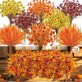Der Rose 24Pcs Artificial Fall Flowers for Outdoors, Fake Mums and Ferns