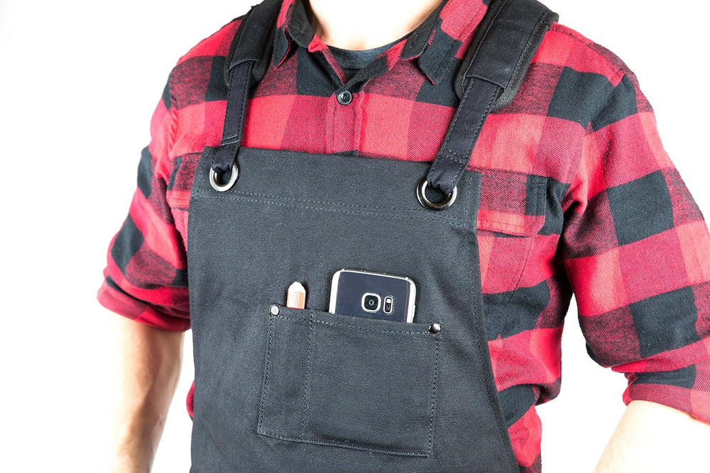 Deluxe Edition Waxed Canvas Tool Apron for Men and Women, Heavy Duty Work Apr...
