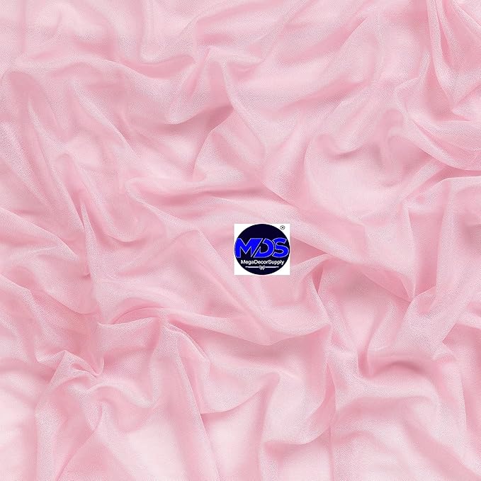 MDS Halloween Chiffon Draping Fabric - 2 Panel, 30" Wide x 40ft Long - Sheer Spooky Arbor & Canopy Drapery for Haunted House Backdrops, Party Ceilings, DIY Costumes & Themed Events - Blush Pink (Pack of 2)
