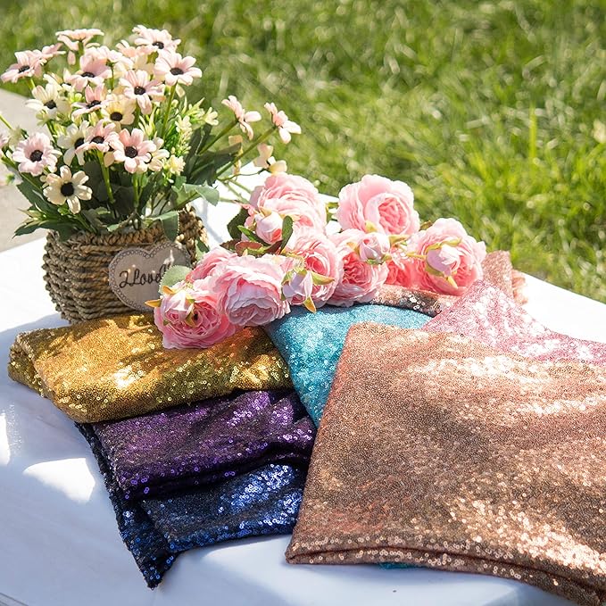 JYFLZQ Gold Sequin Backdrop Curtains 7ft x 7ft 1 Panel Glitter Photo Booth Backdrops Sparkly Photography Background Drapes for Parties Wedding Bridal Showers