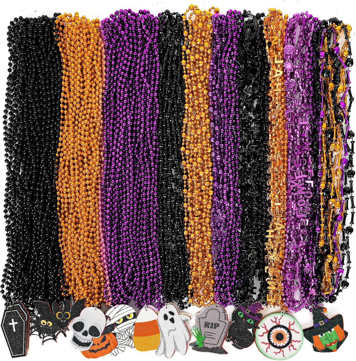 100PCS Halloween Necklaces Accessories, 24 Kinds Beads Party Favors Bulk