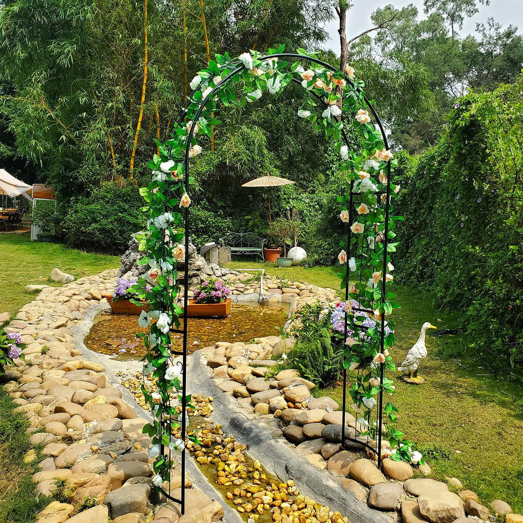 Metal Garden Arbor, 95.3" H x 45" W Wedding Arch Trellis for Climbing Plants