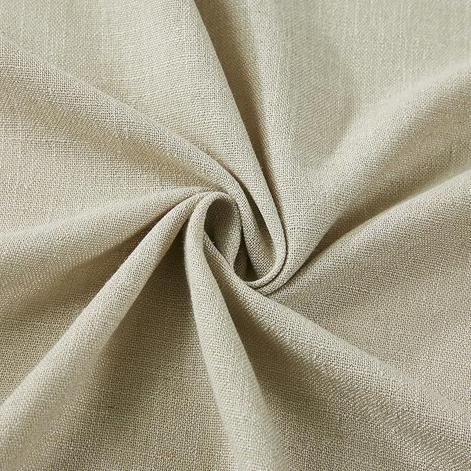 Vision Home Sand Pinch Pleated Semi Sheer Curtains Textured Linen Blended Light Filtering Window Curtains 102 inch for Living Room Bedroom Pinch Pleat Drapes with Hooks 2 Panels 40"Wx102"L,Camel Beige