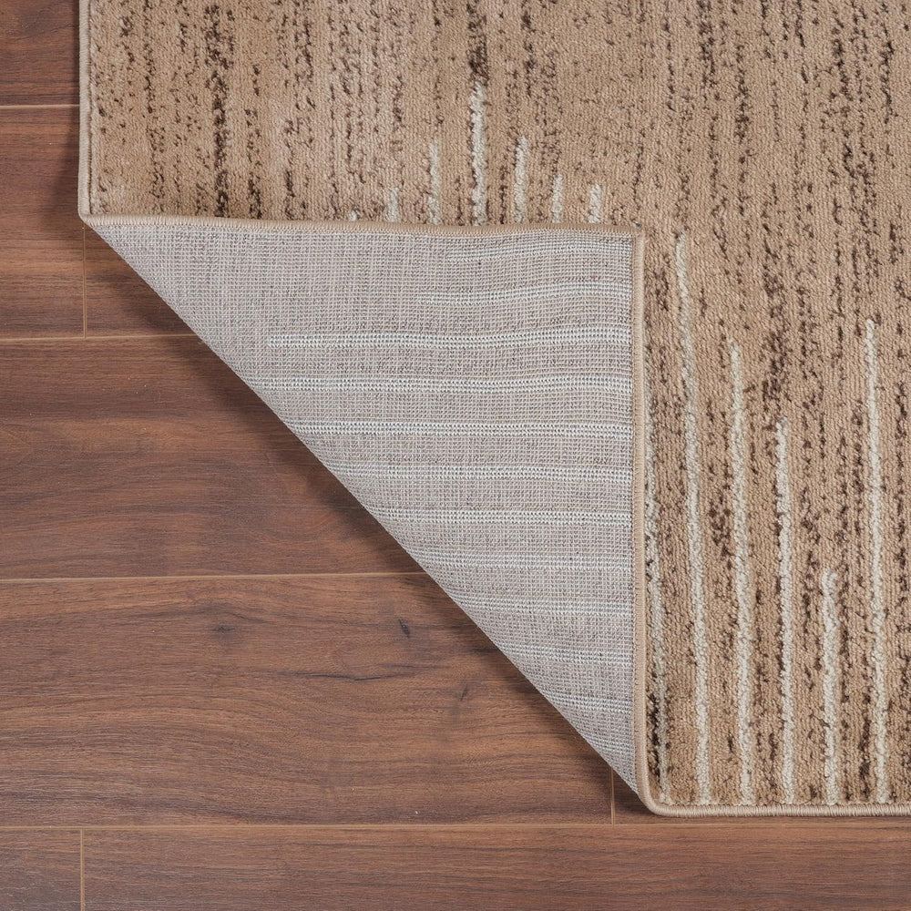 Rugshop Bohemian Stripe Stain Resistant Runner Rug Beige 2' x 7'