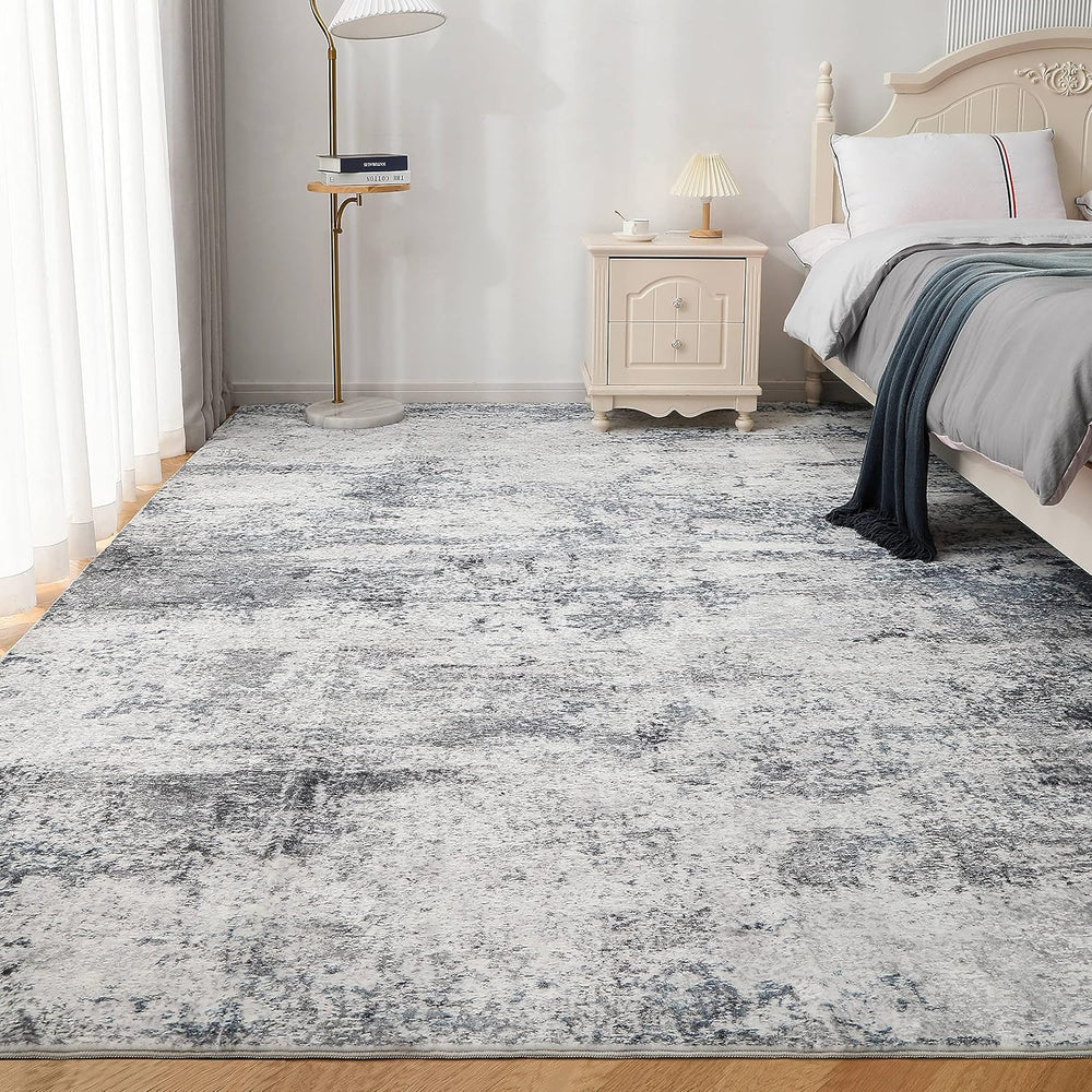 8x10 Area Rugs for Living Room Washable Bedroom Dining Room Blue Grey