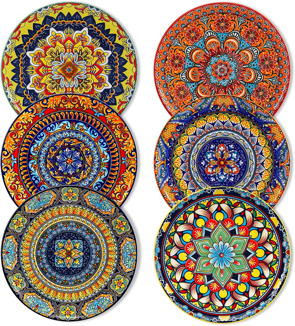 vancasso Colorful Dessert Plates Set of 6, 8.5 Inch Ceramic Salad Plates