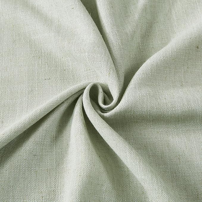Vision Home Light Green Pinch Pleated Semi Sheer Curtains Textured Linen Blended Light Filtering Window Curtains 72 inch for Living Room Bedroom Pinch Pleat Drapes with Hooks 2 Panels 40" Wx72 L