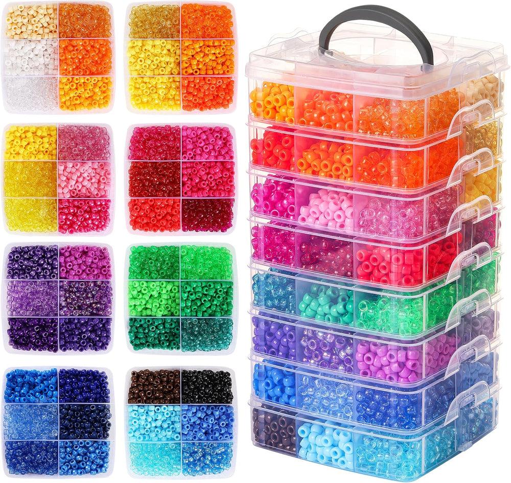 10000Pcs Pony Beads 48 Colors Bracelet Making Kit Kandi Beads Bulk