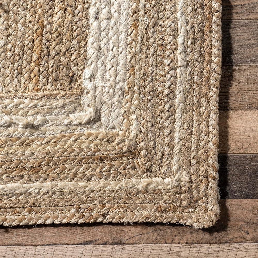 nuLOOM Rikki Off White Bordered Power Loomed Runner Rug, 2' x 6'