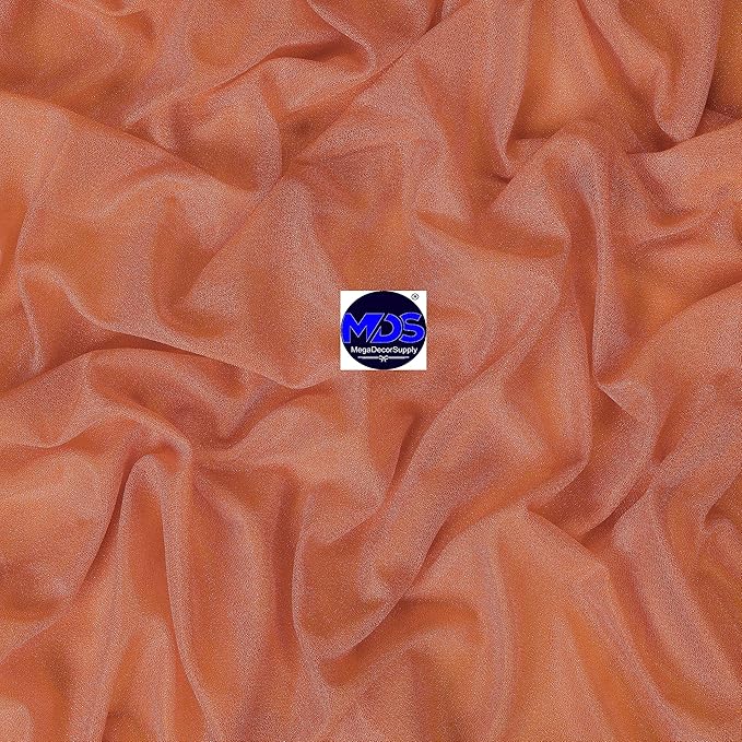 MDS Halloween Chiffon Draping Fabric - 2 Panel, 30" Wide x 50ft Long - Sheer Spooky Arbor & Canopy Drapery for Haunted House Backdrops, Party Ceilings, DIY Costumes & Themed Events - Coral Peach (Pack of 2)
