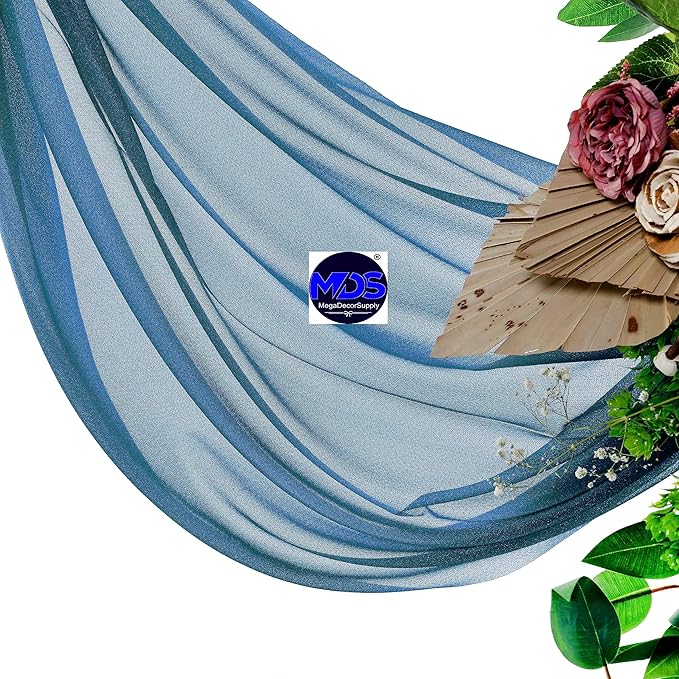 MDS Halloween Chiffon Draping Fabric - 2 Panel, 30" Wide x 40ft Long - Sheer Spooky Arbor & Canopy Drapery for Haunted House Backdrops, Party Ceilings, DIY Costumes & Themed Events - Dark Teal (Pack of 2)