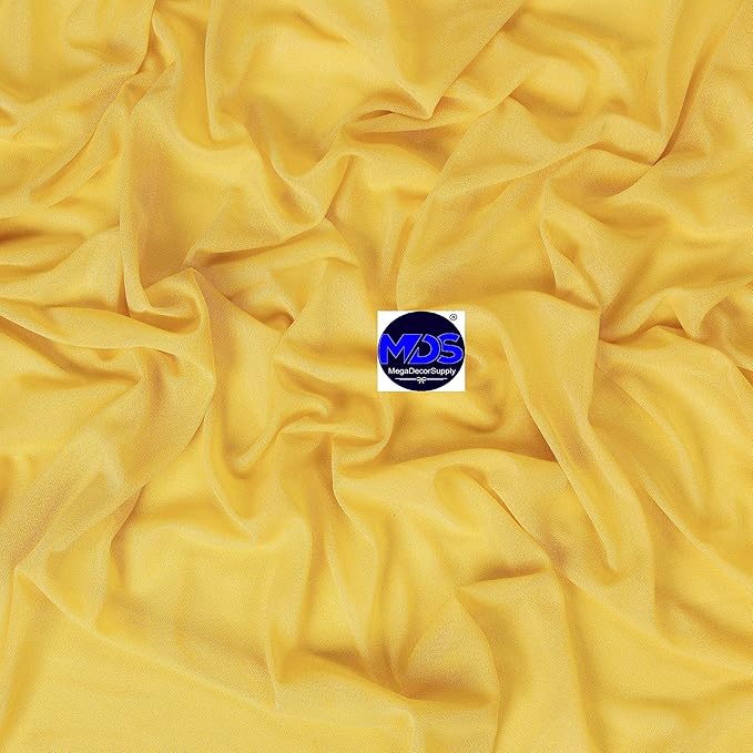MDS Halloween Chiffon Draping Fabric - 2 Panel, 30" Wide x 40ft Long - Sheer Spooky Arbor & Canopy Drapery for Haunted House Backdrops, Party Ceilings, DIY Costumes & Themed Events - Gold (Pack of 2)