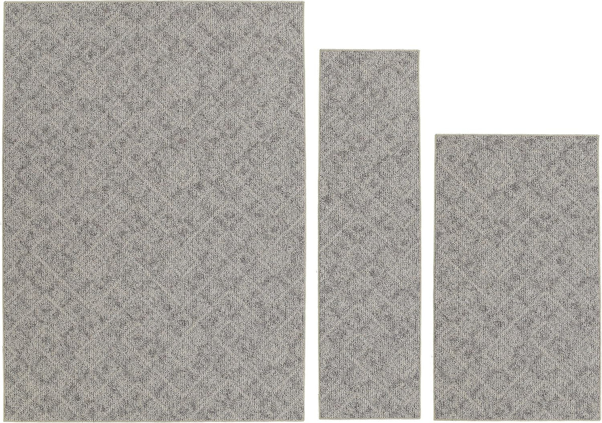 Garland Rug Classic Berber Earth Tone Area Rug Set, 3-Piece (4 ft. 11 in x 7 ft, 3'x4', 2' x 5') Geometric Polypropylene Stain Resistant Area Rug
